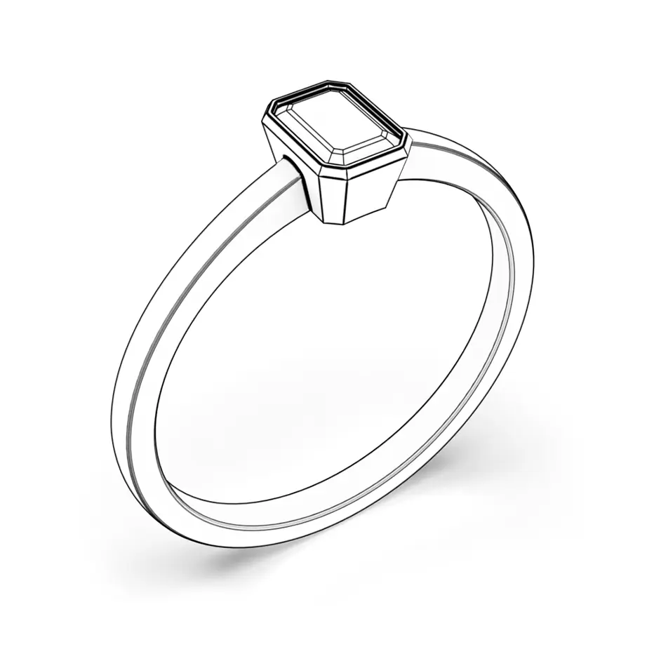 Zásnubní prsten Pure: bílé zlato, diamant