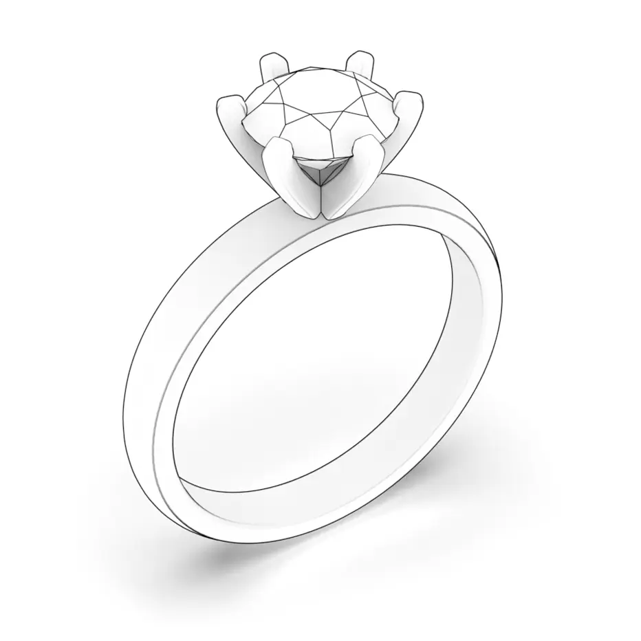 Zásnubní prsten SAVICKI: žluté zlato, diamant