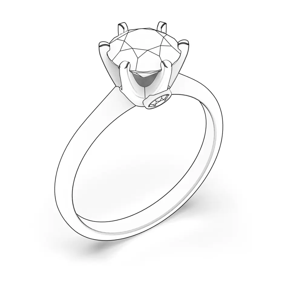 Zásnubní prsten The Journey: bílé zlato, diamant