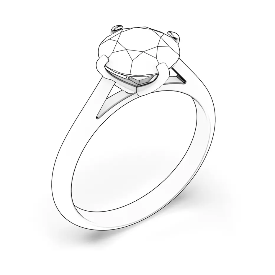 Zásnubní prsten The Light: bílé zlato, diamant